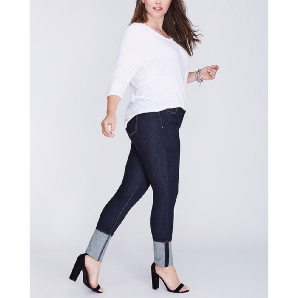 Lane Bryant Deep Cuff Low Rise Skinny Jeans